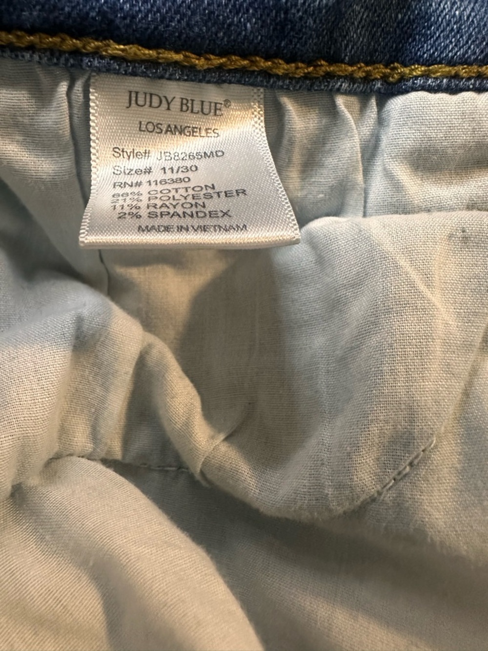 Judy Blue Distressed Animal Print Skinny Medium Blue Denim Jeans Size 11/30 - Picture 6 of 7